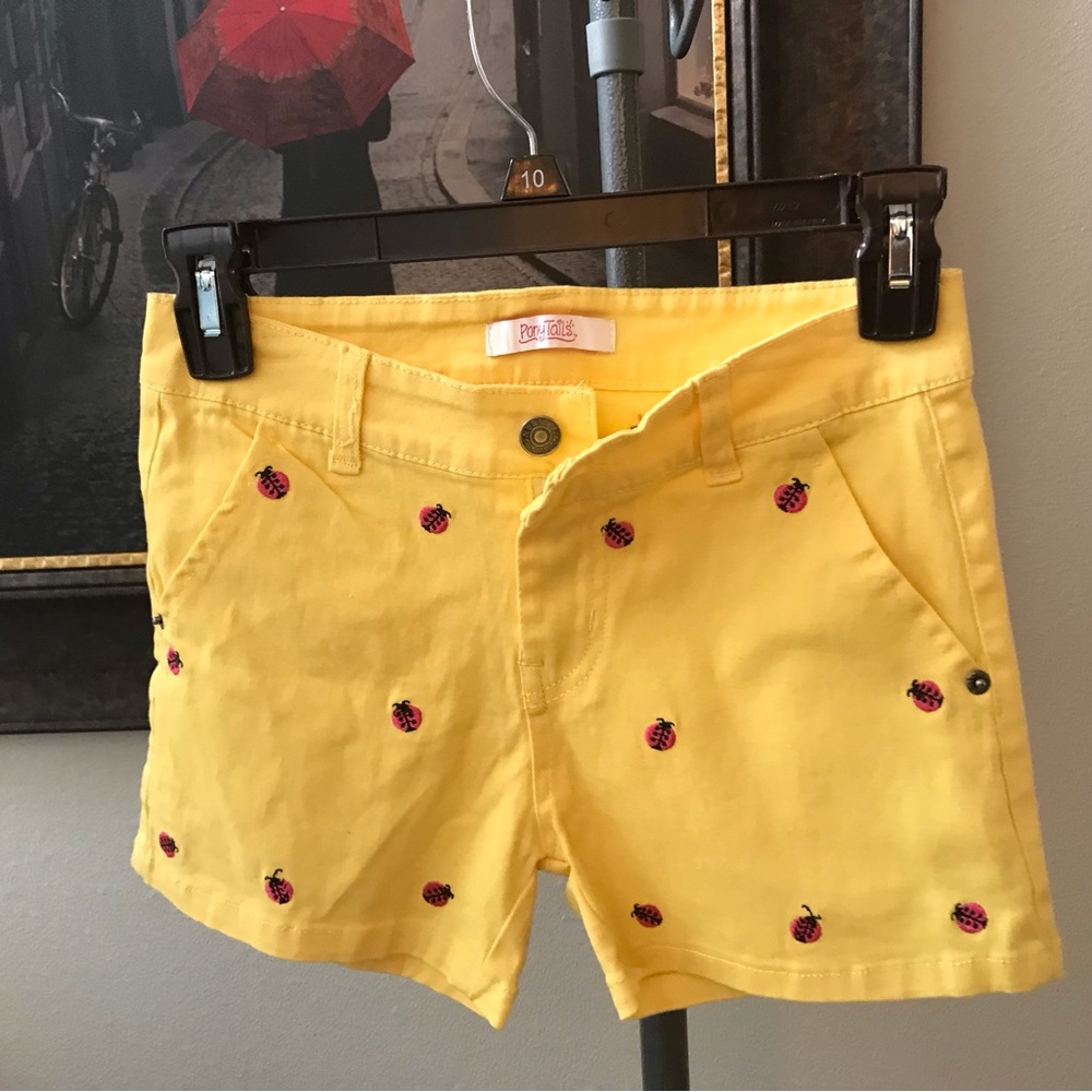 GIRLS PONYTAIL SHORTS YELLOW & RED  SIZE 10   NWOT
